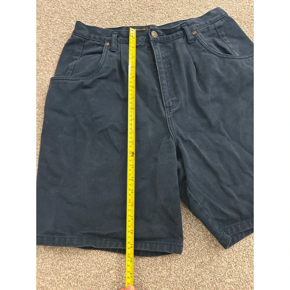 Eddie Bauer Denim Shorts Womens 14 Blue Excellent Pleated High Waist Vintage 90s